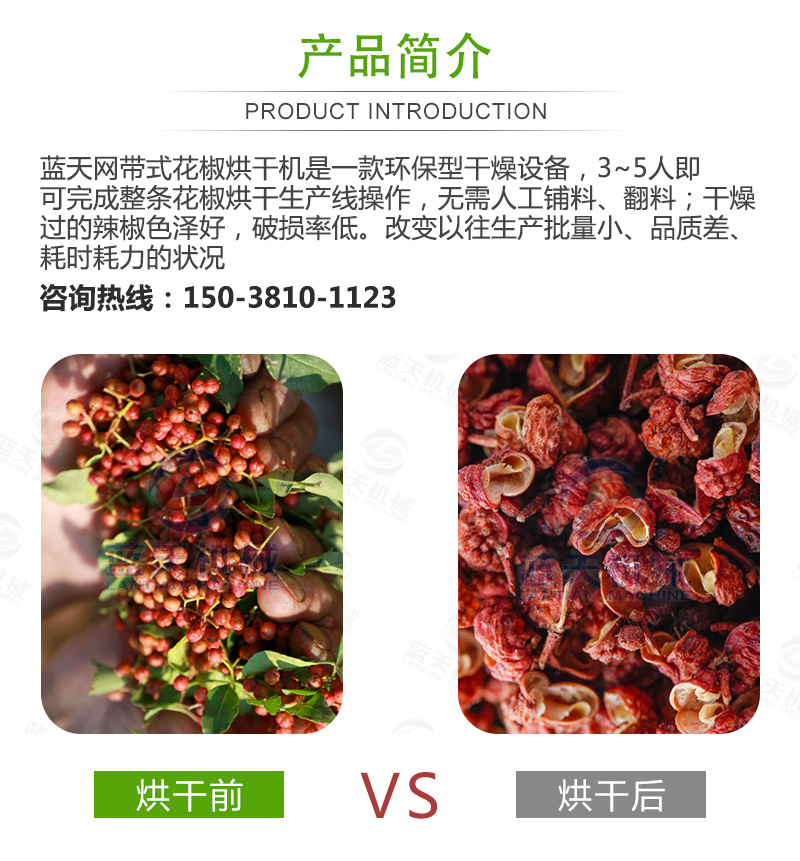 花椒網(wǎng)帶烘干機產(chǎn)品簡介
